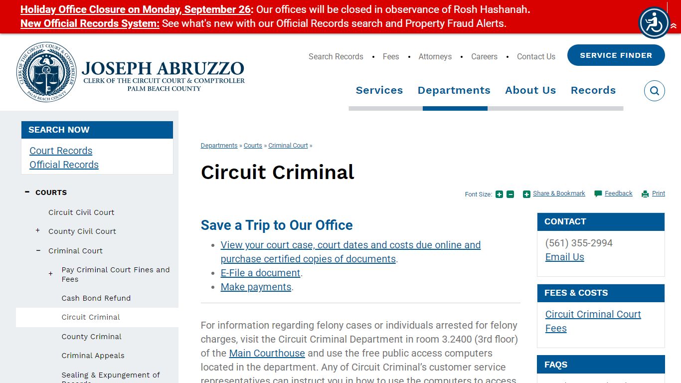Clerk of the Circuit Court & Comptroller, Palm Beach County